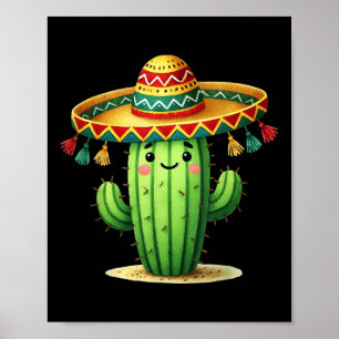 Funny Cactus Cinco De Mayo Boys Toddler Kids Mexic Poster