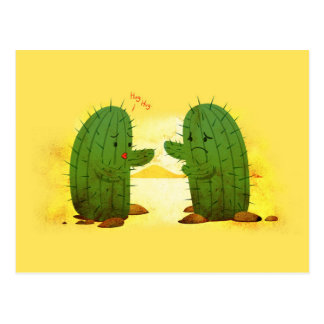 Funny Cactus Hug Postcard