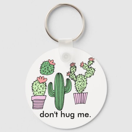Funny Cactus Illustration Keychain