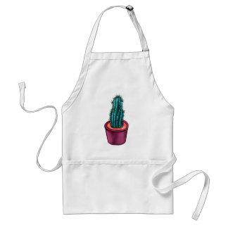 Funny Cactus In Pot Weird Trippy Psychedelic Adult Apron