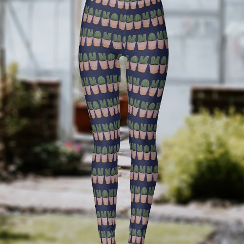 Funny Cactus Mom Pattern Gardening Leggings