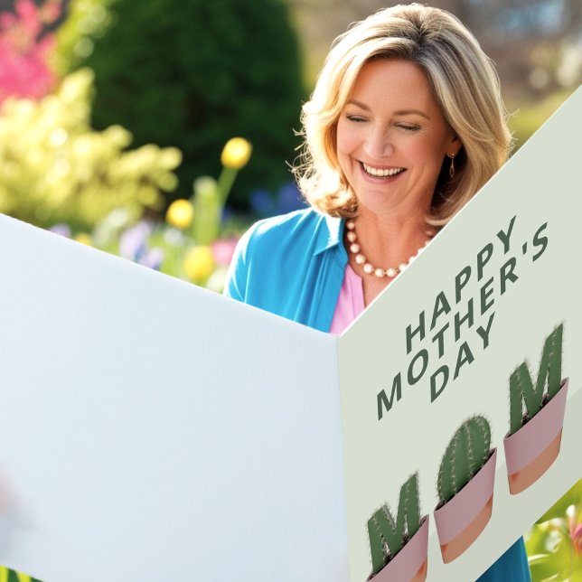 Funny Cactus Mom Plant Lover Mother's Day Card ( Happy Mother's Day! 🌱🌵 to the plant loving mom)