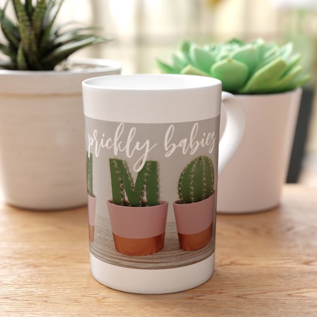Funny Cactus Mom Quote Plant Lover Bone China Mug (If you love your plants like they're your children, then this is the mug for you)