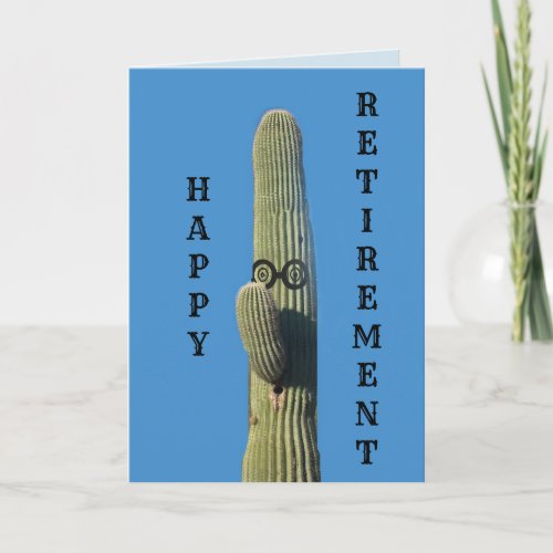 Funny Cactus Retirement Wishes Card