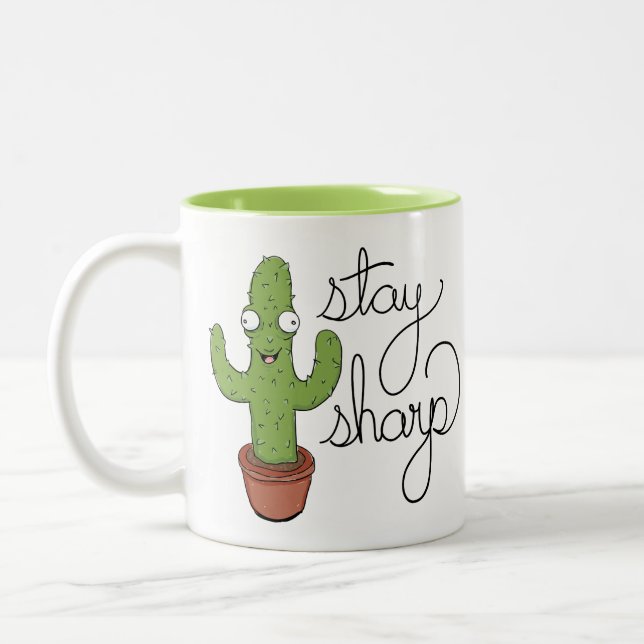 Funny Cactus Stay Sharp Coffee Mug (Left)