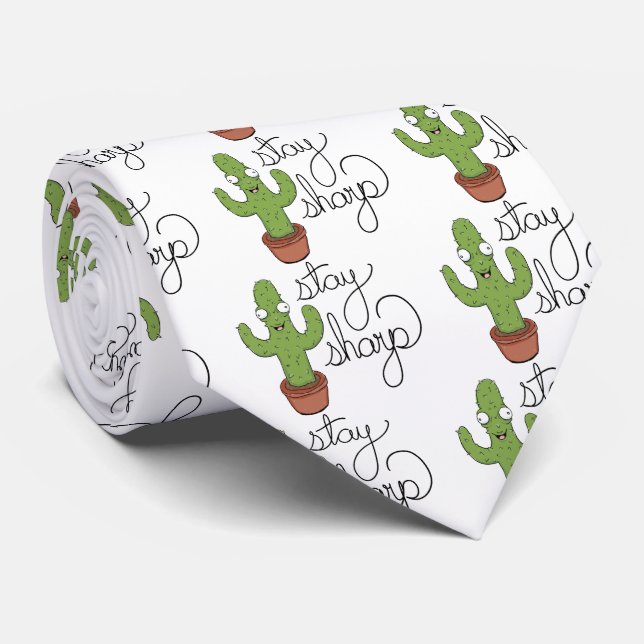 Funny Cactus Stay Sharp Shirt Tie (Rolled)