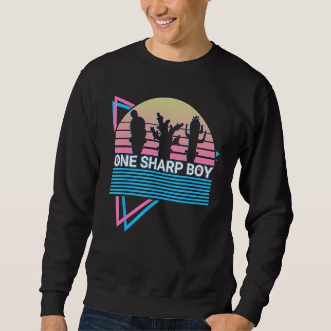 Funny Cactus Succulent Retro One Sharp Boy Sweatshirt (Front)