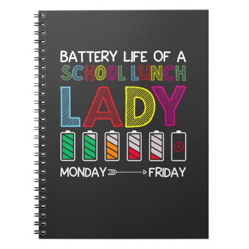 Funny Cafeteria School Lunch Lady Week Mood Humor Notebook