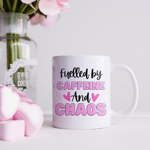 Funny Caffeine and Chaos Coffee Mug