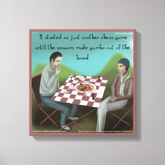 Funny Cajun Chess Canvas Print (Front)