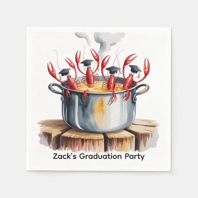 Funny Cajun Graduation Party Napkins (Front)