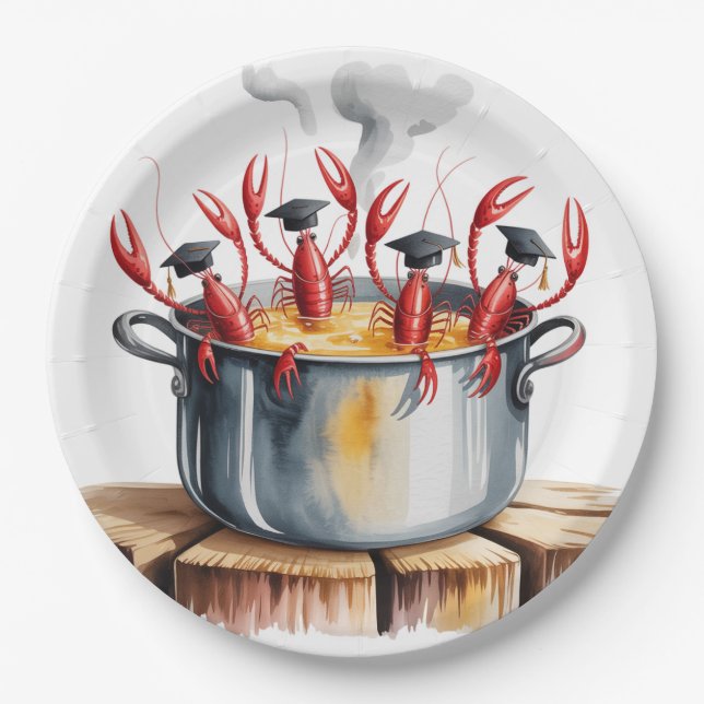 Funny Cajun Graduation Party Paper Plates (Front)