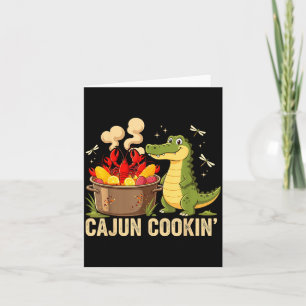 Funny Cajun Louisiana Boil Alligator Crawfish Mard Card