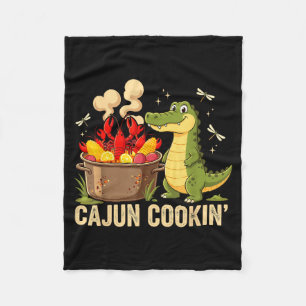 Funny Cajun Louisiana Boil Alligator Crawfish Mard Fleece Blanket