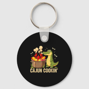 Funny Cajun Louisiana Boil Alligator Crawfish Mard Keychain
