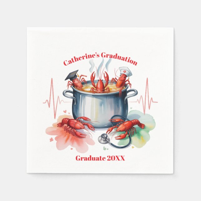 Funny Cajun Nurse Graduation Party Napkins (Front)