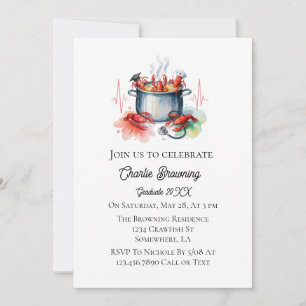 Funny Cajun Nurses Graduation Party Invitation