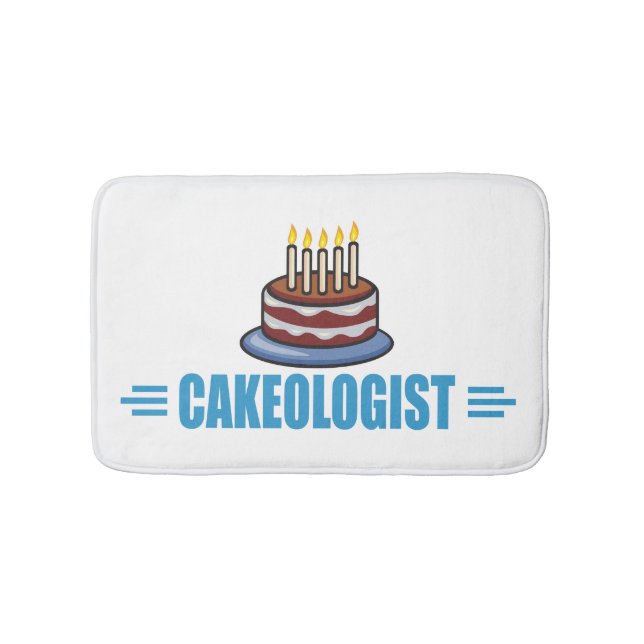 Funny Cake Design Bathroom Mat (Front)