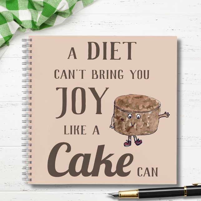 Funny Cake Joke  Notebook (Funny cake joke baking recipe notebook with chocolate cake cartoon and fun quote)
