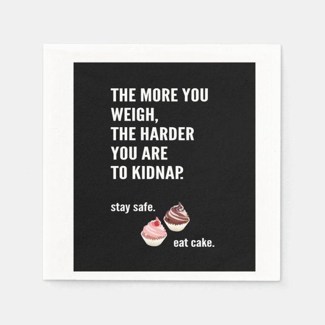 Funny: Cake Paper napkins. Cupcake Humor. Paper Napkins (Front)