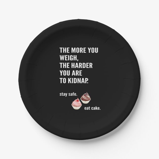 Funny: Cake paper plates. CupcakeHumor. Paper Plates (Front)