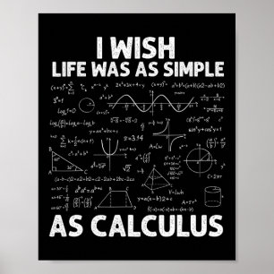 Funny Calculus For Men Women Math Teacher Math Jok Poster