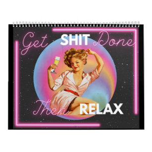 Funny Calendar For Her Gift Friend Retro "Done"
