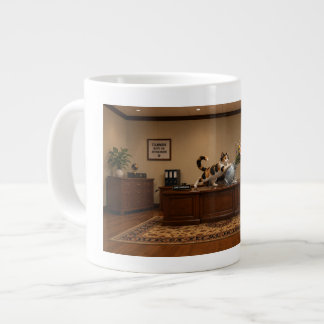 Funny Calico Cat Knocking Over a Vase | Chaos Giant Coffee Mug