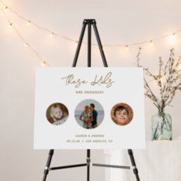 Funny Calligraphy Throwback Photo Engagement Party Foam Board
