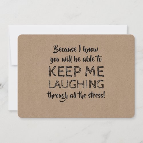 Funny Calming Bridesmaid Proposal