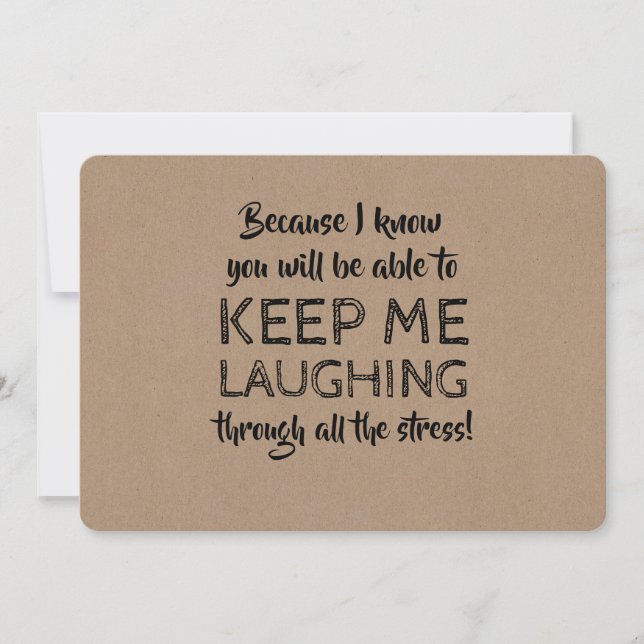 Funny Calming Bridesmaid Proposal Invitation (Front)