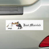 Funny Camel Bride and Groom Wedding Cartoon Bumper Sticker (On Car)