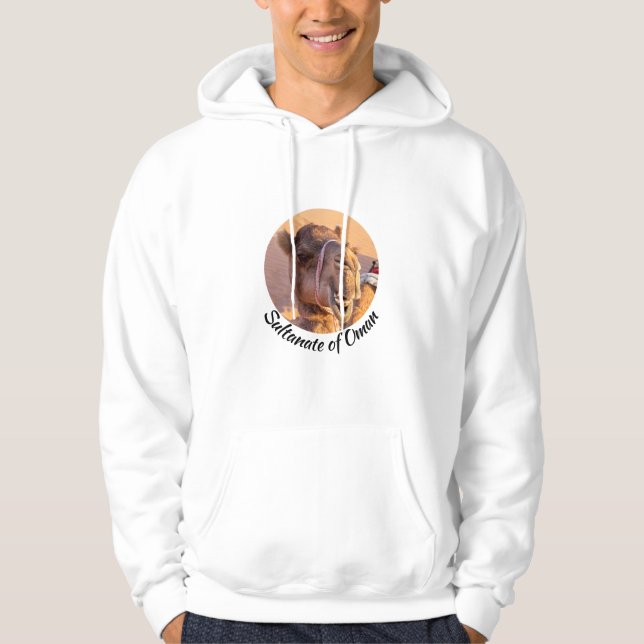 Funny Camel head in Oman Wahiba desert Hoodie (Front)