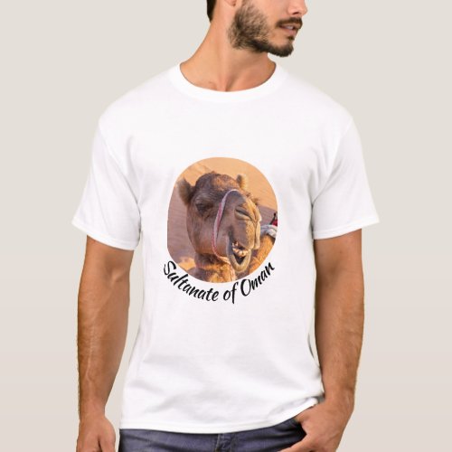 Funny Camel head in Oman Wahiba desert T_Shirt