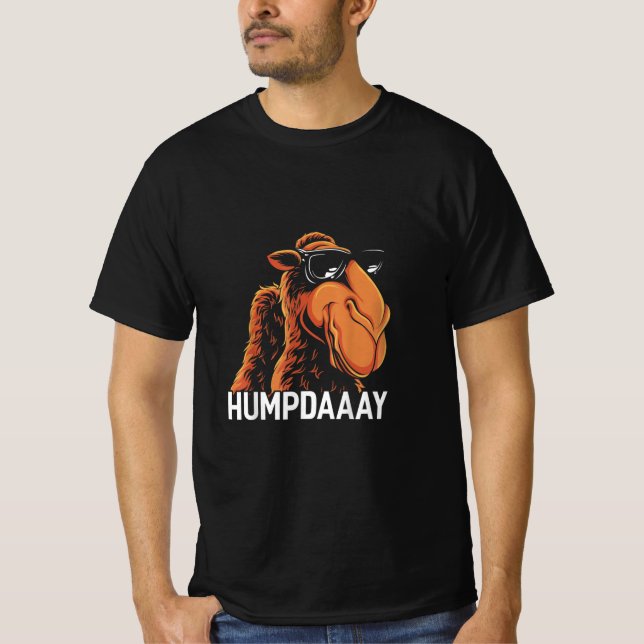 Funny Camel Hump Day Work Week Wednesday T-Shirt (Front)