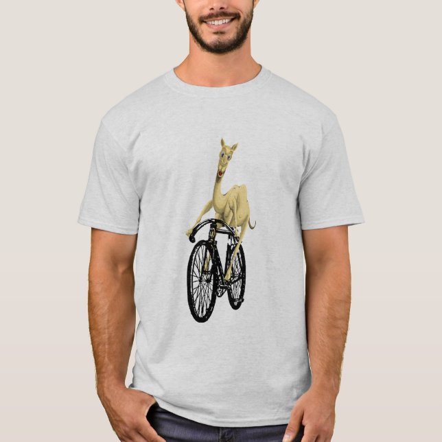 Funny Camel riding a dark bike,for desert lovers T-Shirt (Front)