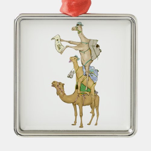 Funny Camel Trek Safari Metal Ornament