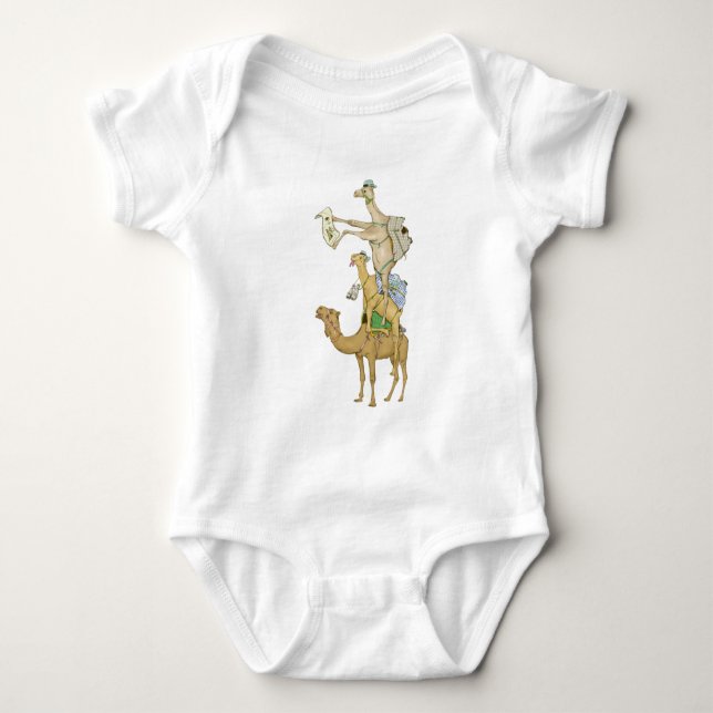 Funny camels baby bodysuit (Front)