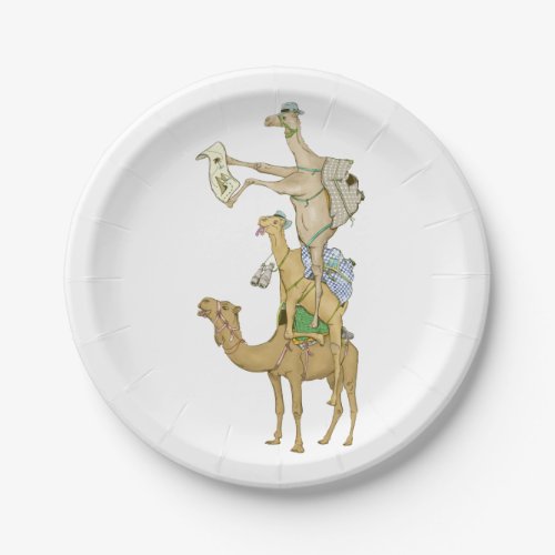 Funny camels paper plates