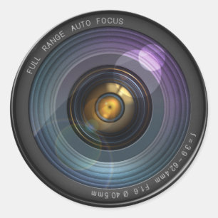 Funny Camera Lens Round Classic Round Sticker