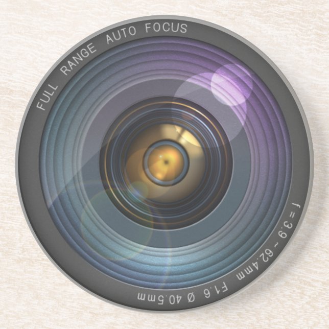 Funny Camera Lens Round Coaster (Front)