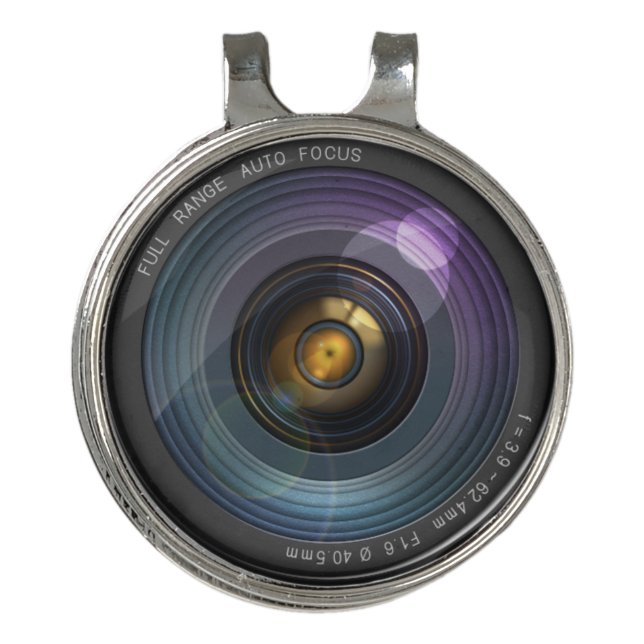 Funny Camera Lens Round Golf Hat Clip (Front)