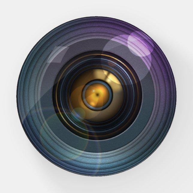 Funny Camera Lens Round Paperweight (Front)