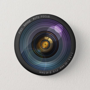 Funny Camera Lens Round Pinback Button