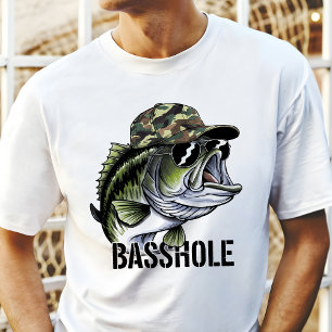 Funny Camo Basshole Bass Fishing Tri-Blend Shirt