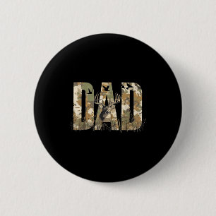 Funny Camo Dad Hunting Camouflage Deer Father's Da Button