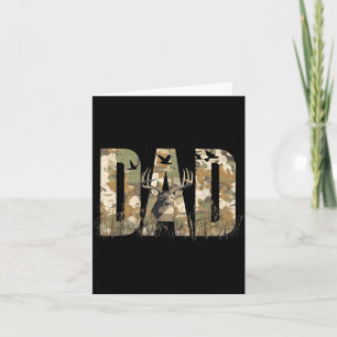 Funny Camo Dad Hunting Camouflage Deer Father's Da Card