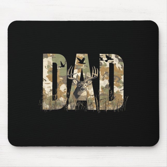 Funny Camo Dad Hunting Camouflage Deer Father's Da Mouse Pad (Front)