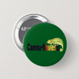 Funny Camou-flawless Chameleon Pun Button