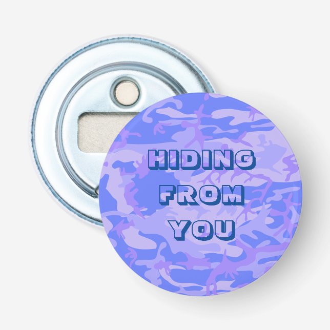 Funny Camouflage Pastel Blue Abstract Pattern Bottle Opener (Front)
